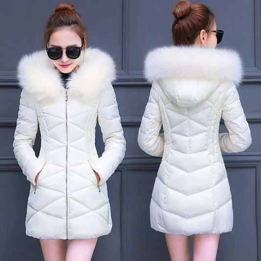 Women's Hooded Long Quilted Coat