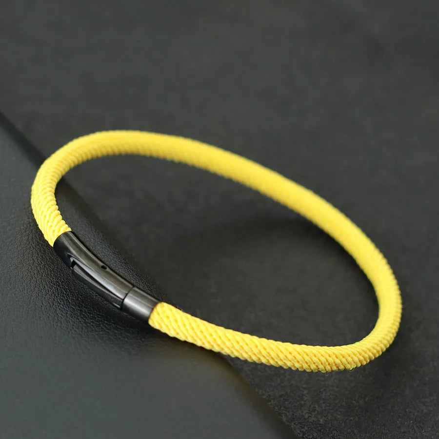 Minimalist Elegance Rope Bracelet Men Grade A 4mm Thread Braslet Homme Stainless Steel Buckle Pulseiras Masculina Armband Herren