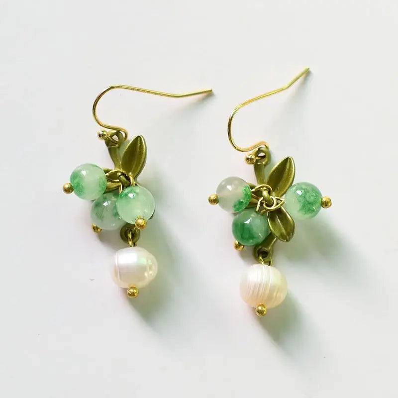 Cute Berries Earring Creative Berry And Leaves Design Beaded Earrings For Gifts Wholesale Cute Fruit Earrings Custom Packaging