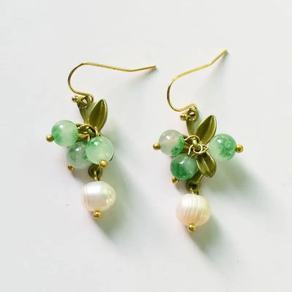 Cute Berries Earring Creative Berry And Leaves Design Beaded Earrings For Gifts Wholesale Cute Fruit Earrings Custom Packaging