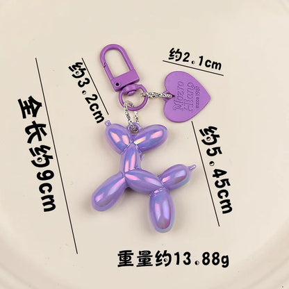 Cute Acrylic Cartoon Balloon Dog Keychains For Women Girls Bag Pendant Car Key Chains Fashion Jewelry Gift Decoration Accessory