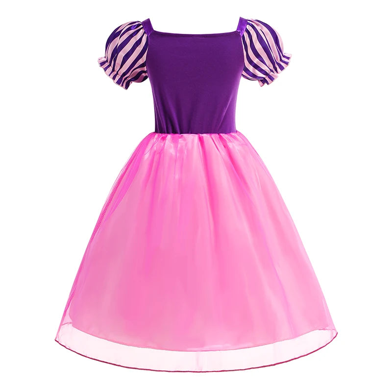 Girls Rapunzel Costume Children Cosplay Tangled Princess Dress Kids Halloween Carnival Birthday Pageant Party Clothes