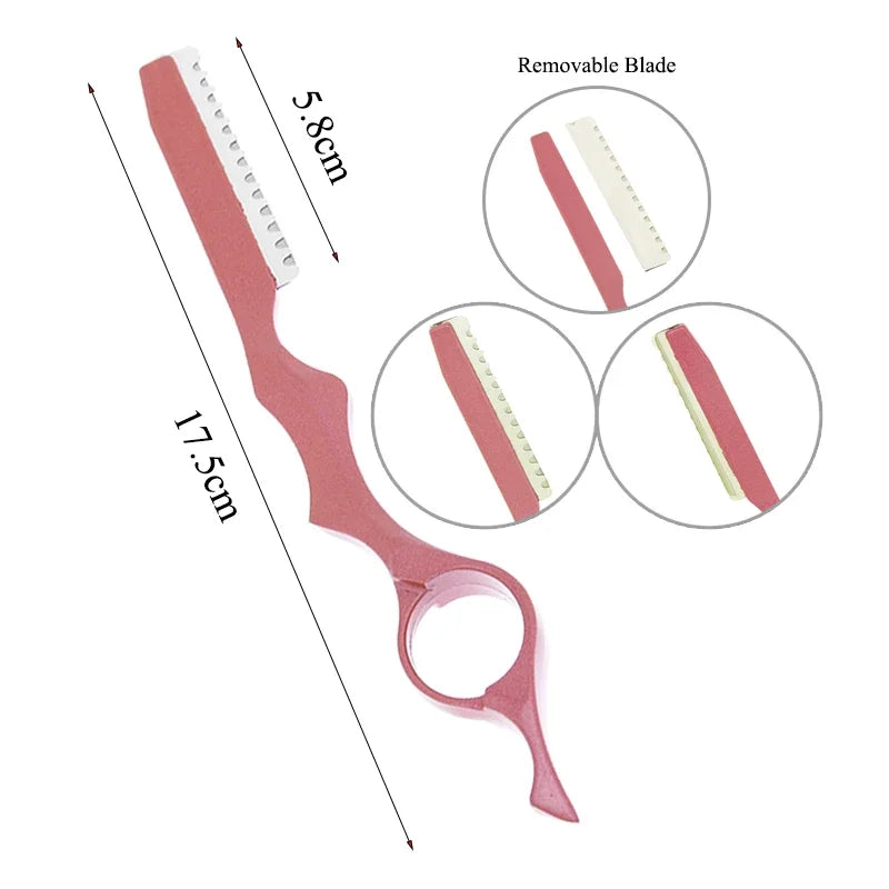 Meisha 1pcs Sharp Hair Thinning Razors 10pcs Blades Steel 440C Hair Removal Cut Knife Hairdressing Tools Home DIY Razors C0001A