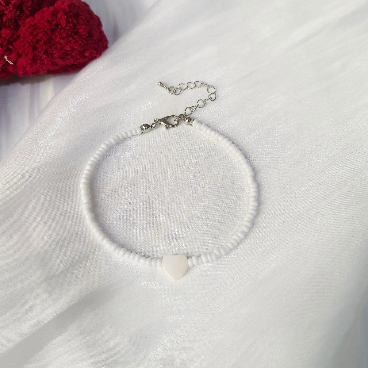 Bohemian Summer Beach Shell Heart Anklets for Women Fashion White Beads Anklet Bracelet on The Leg Female Foot Styling Jewelry