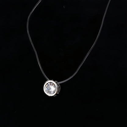 Fashion Shiny imtation Crystal Necklace Zircon Pendant Transparent Fishing Line Invisible Ladies Necklace Jewelry Clavicle Chain