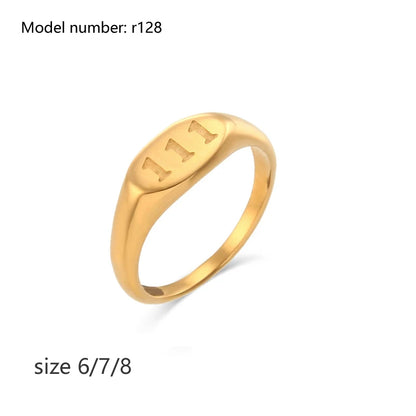 2026 Simple Stainless Steel Rings For Women Gold Color Smooth Geometric Open Rings Arc Rings Diamonds Jewellery Ring Gift