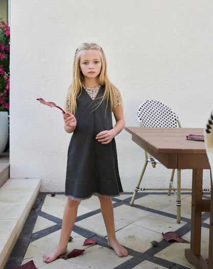 Clearance sale AS SS26 black denim collection 100% cotton high quality denim fabric kids family matching brother sister clothing