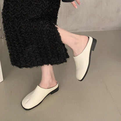 Bailamos Women Split Toe Slippers Round Toe Shallow Lazy Boat Slingback Mules Shoes Tabi Ninja Slip On Flats Soft Loafers Mujer