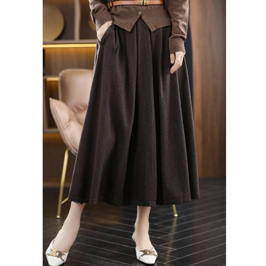 Autumn And Winter 100 Pure Wool Skirt Female High Waist A Word Hip Fishtail Skirt In The Long Slim Knitted Wool Skirt