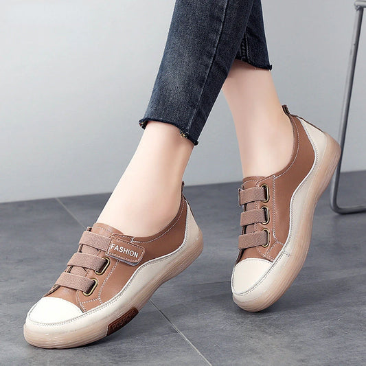 Women's Stitched Strap-Fastening Casual Shoes