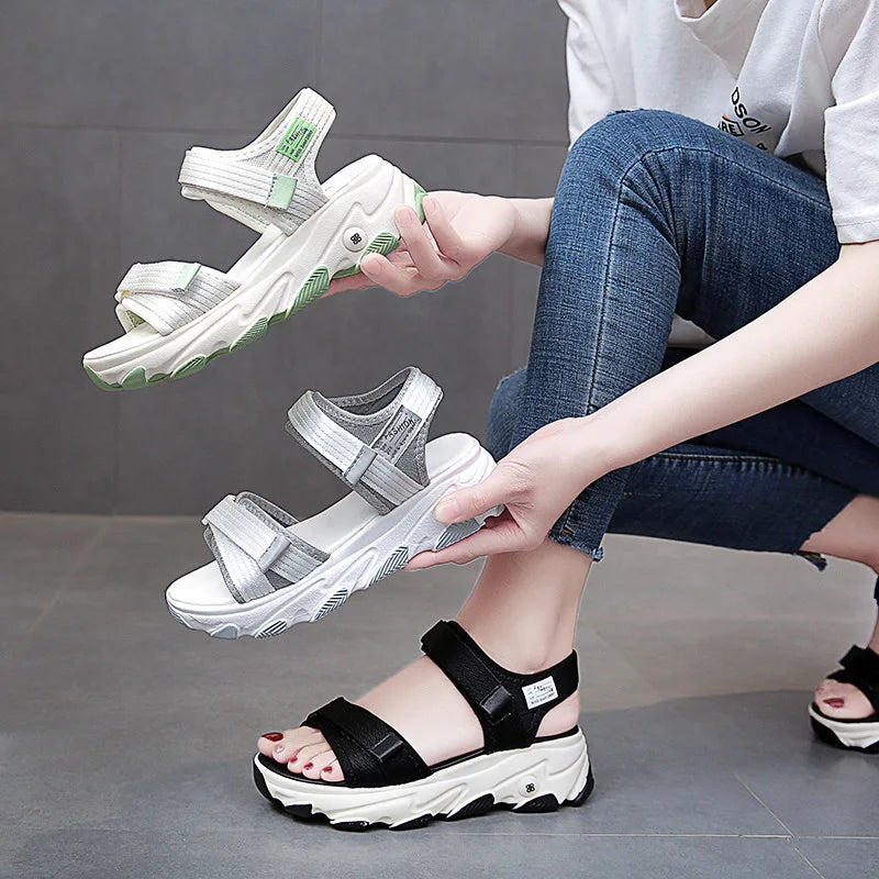 Sandals Women Shoes 2024 New Summer Sports Daddy Fashion Casual Non-Slip Platform non-slip Beach Shoes Sandalias