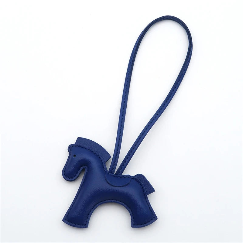 2025 New Fashion Bag Accessories Horse Keychain With Strings Rope All-around PU Leather Tiny Horse Embellishment For Female Gift