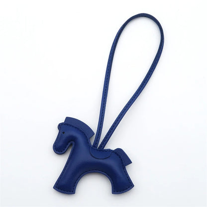 2025 New Fashion Bag Accessories Horse Keychain With Strings Rope All-around PU Leather Tiny Horse Embellishment For Female Gift