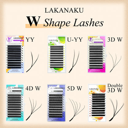 LAKANAKU YY/3D/4D/5D/6D W Clover Eyelashes Extension Cilios Extensiones De Pestañas Premade Fans Eyelash Extensions Volume
