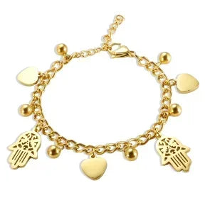 Stainless Steel Heart-shaped Ladies Elegant Bracelet  For Women Crystal Bangle