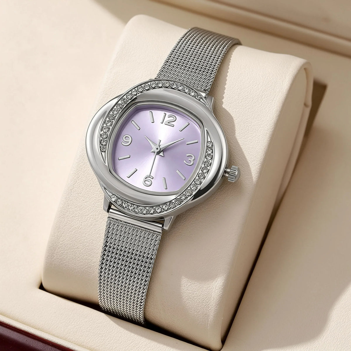 Casual Fashion Alloy Mesh Temperament Women Ladies Luxury Quartz Watches Anniversary Gift