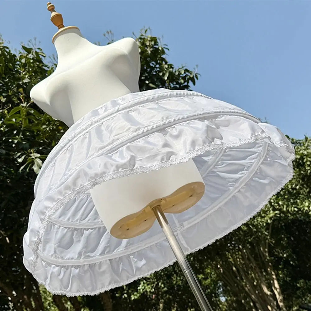 Fashion Lolita Petticoat With Hoop White Underskirt Crinoline Cosplay Breathable Wedding Petticoats Wedding Dress
