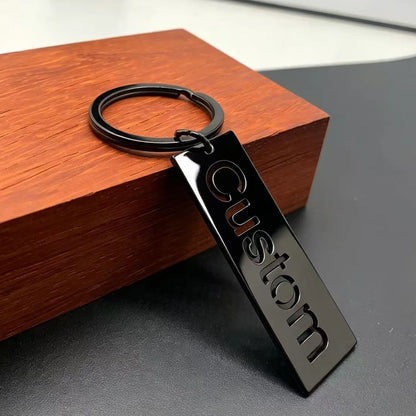 Minimalist style personalized customized name keychain, stainless steel hollow letter keychain, men's and women's gifts