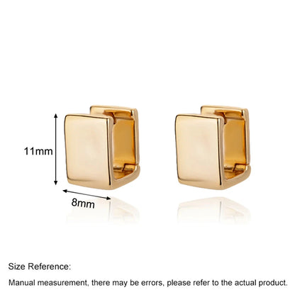 Geometric Square Hoop Earrings for Women Stainless Steel Gold Color Earrings 2024 Trend New In Piercing Jewelry Wedding Gift