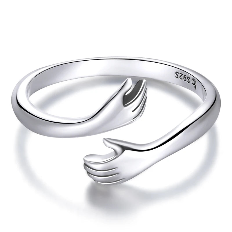 WOSTU 925 Sterling Silver Pet Cat Stackable opening Ring For Women Snake Dog Adjustable rings Fine Jewelry Party Birthday Gift