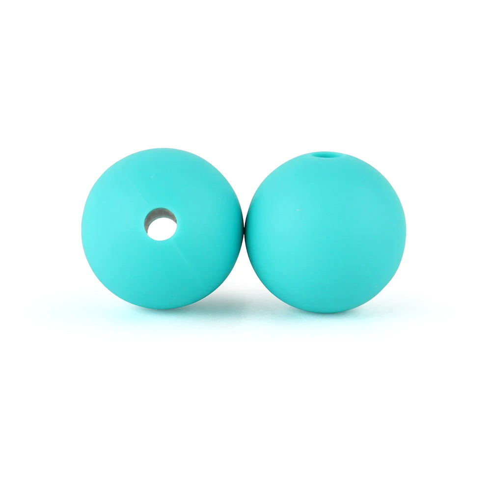 50Pcs/Lot 15mm 9mm 12mm Silicone Beads for DIY KeyChains Jewelry Making Pen Necklace Bracelet Round Loose Beads Choose Color