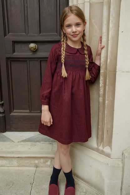 (Ship out in 1 day) AS AW26 ISRAEL Pinstripe Windsor Collection with knitting children clothes shirt