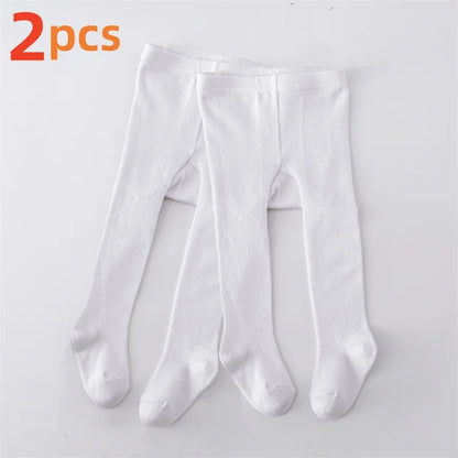 1/2Pcs Baby Girls Tights Spring Daily Knitted Stockings Cotton Soft Newborn Leggings Casual White Black Pantyhose For 0-2 Years