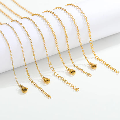10pcs/lot 45+5cm Stainless Steel Cable Link Chains in Bulk for DIY Necklaces Chokers Jewelry Making Adjustable Wholesale Chains