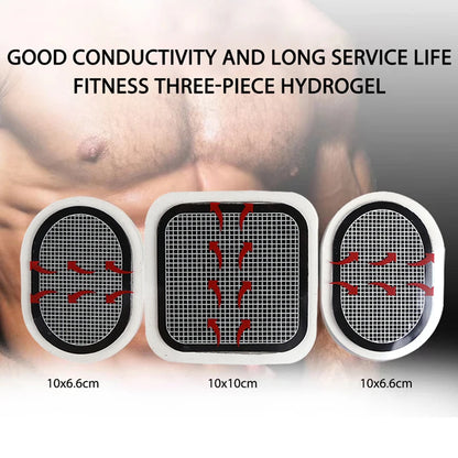 3 Pcs/set Electric Muscle Stimulator Gel Patch for Abdominal Massage, Patch Accessory with Massage Home Gym Equipment