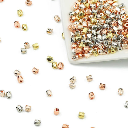 100-400pcs Gold Color Beads 4mm 6mm CCB Cube Crown Heart Pendant Star Spacer Loose Beads for Love Jewelry Making Bracelets DIY S