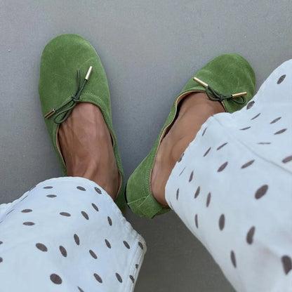 Luxury Fashion Butterfly-Knot Ladies Flat With Shoes Female Slides Footwear Shallow Ballet Flats Dance Shoes For Women