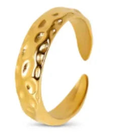 Crystal High End Non Tarnish Fashion Geometric Open Gold Plated Stainless Steel Rings for Women Wedding Ring Jewelry