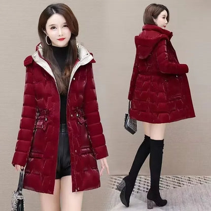 Women's Clothing 2023 New Middle-Aged Winter Down Cotton Jacket Parka Hooded Thicken Warm Coat Female Loose Overcoat Ladies Tops