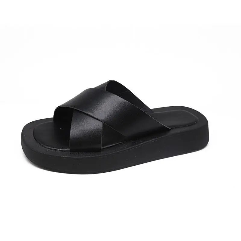Fashion Non-slip Outer Beach Sandals Women's Slippers Summer Color Matching Platform Ladies Sandals Herringbone Flip Flops Women
