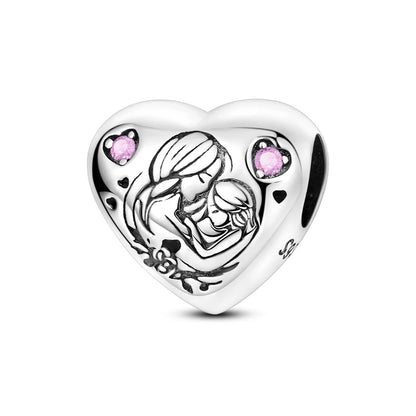 Charms Beads 925 Sterling Silver Tree of Life Peach Heart Sweet Love Charms Fit Pendants Bracelets Necklaces Women Jewelry Gift