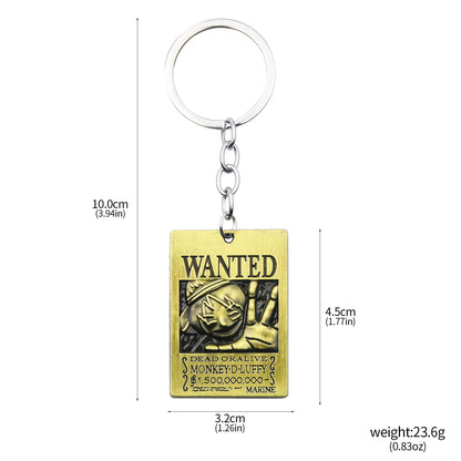 One Piece Luffy Straw Hat Keychain Rotatable Zoro Skull Metal Pendant Role-Playing Decorative Accessories Fan Jewelry Gift