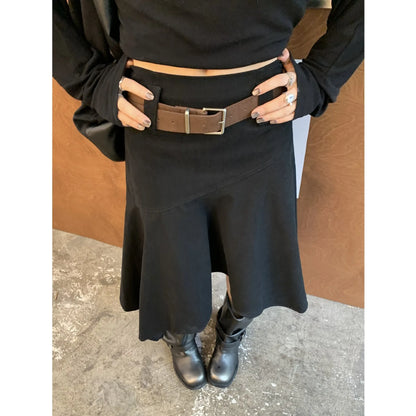 Women's Skirts 2026 Spring Autumn Vintage Irregular Skirt Fashion Unique Design Flowy A Line Mid Skirt