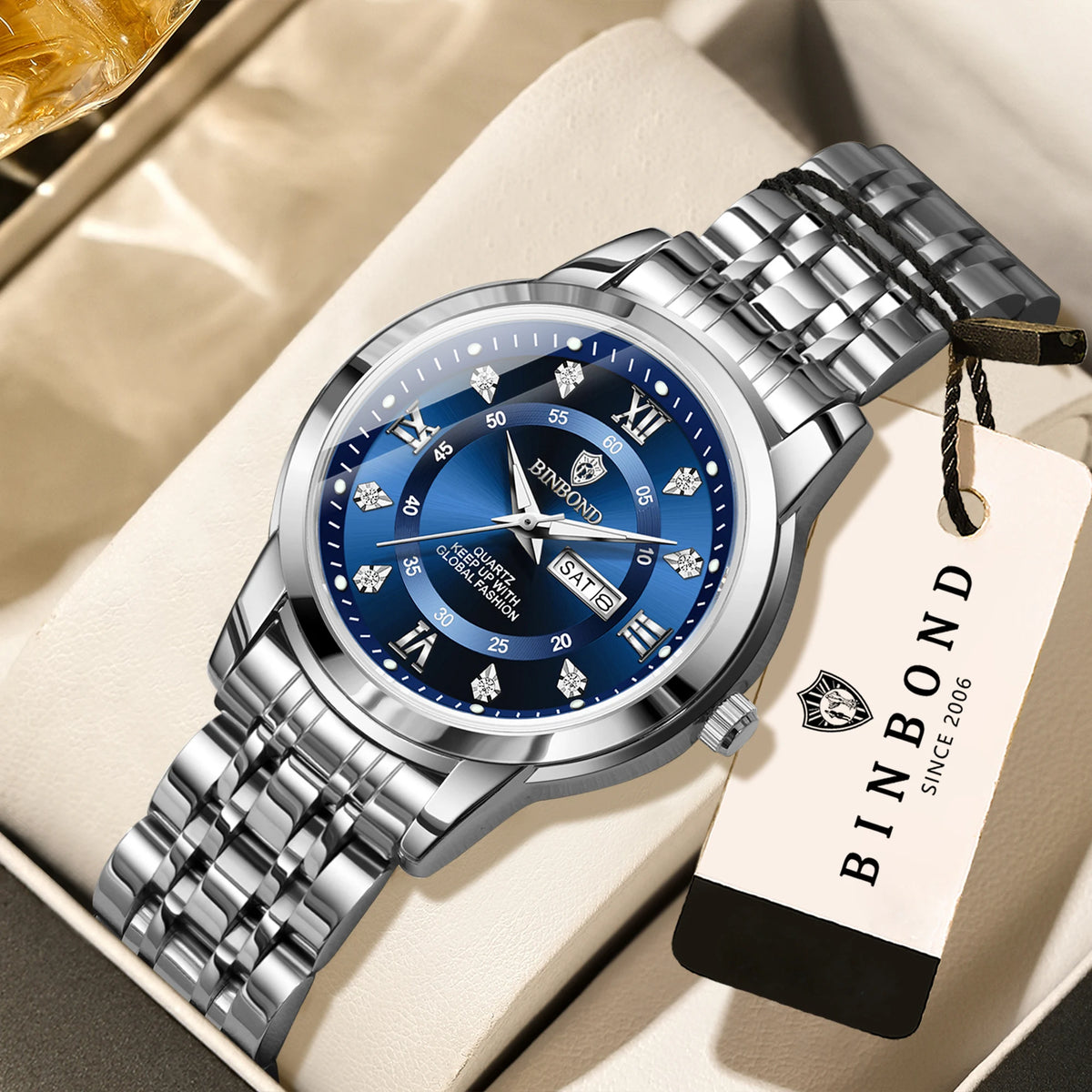 BINBOND Orginal Brand Luxury Quartz Watches For Women Luminous Waterproof Ladies Watch Damenuhren  Reloj Para Mujer+Box