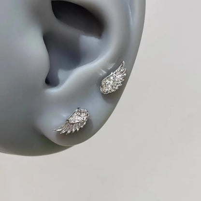 A Pair Vintage Couples Creative Angel Wings Stud Earrings Women Punk Studs Birthday Jewelry Gift