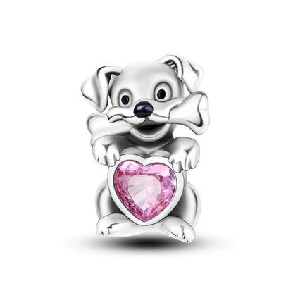 Pink Charms Original 925 Sterling Silver Heart Bow Perfume Bottle Charms Beads Pendants Fit Bracelet DIY Women Jewelry Making
