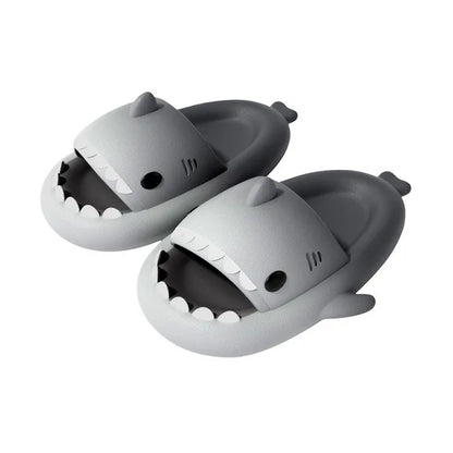 Summer Funny Cute Women Gradient Shark Slippers Men Outdoor Soft EVA Beach Sandals Couple Indoor Floor Non-slip Thick Flip Flops