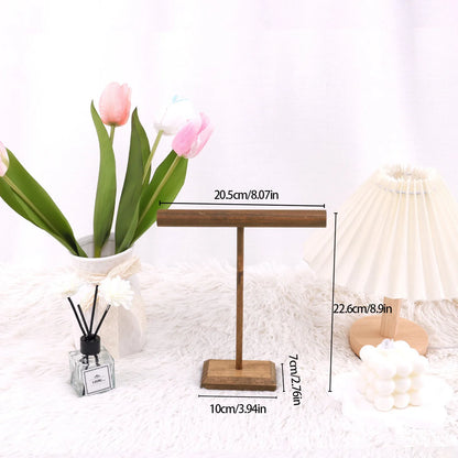 Wooden Jewelry Bracelet Storage Display Chain Watch T-Bar Rack Organizer Hard Stand Holder Jewelry Display Bracelet Display Rack