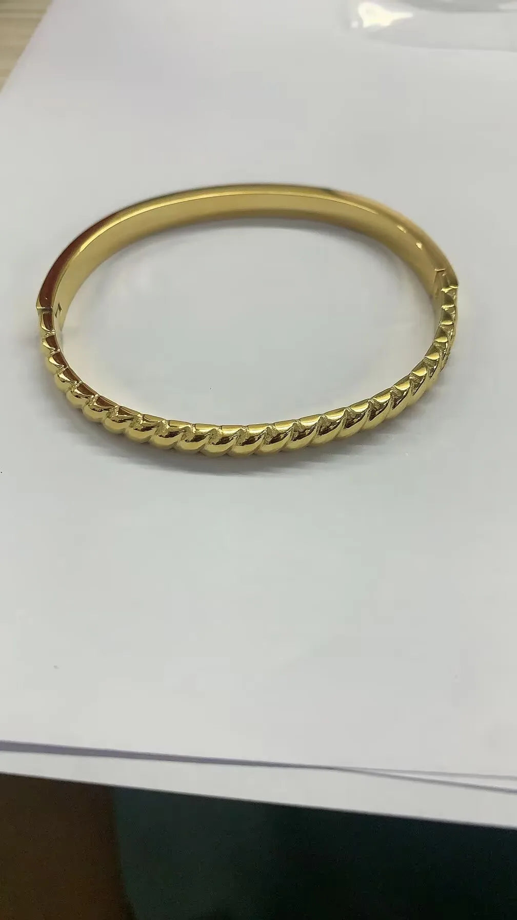 Bamboo Beads Punk Gold Plated Bangle for Women Men Trendy Stainless Steel Metal Bracelets Geometric Round Bead Jewelry Accessory