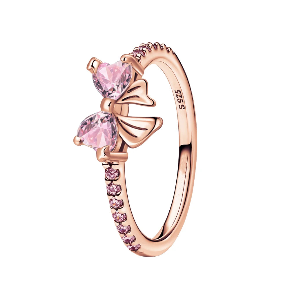 Fashion Rings for Women Stars and Moon Sunflower Pink Heart Zircon Luxury Wide Rings Fashion Engagement Wedding Jewelry Gift