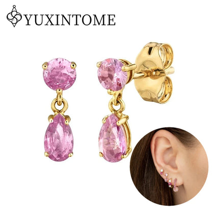 925 Sterling Silver Ear needles Crystal Zircon Small studs Earrings for Women gold-plated round Piercing Earrings New in 2022