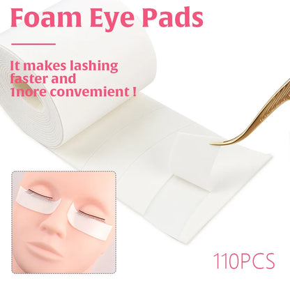110 Pcs/Roll Eyelash Foam Tape Eye Pads Lash Paper Patches For Eyelash Extension Tips Sticker Wraps Black Patches Makeup Tools