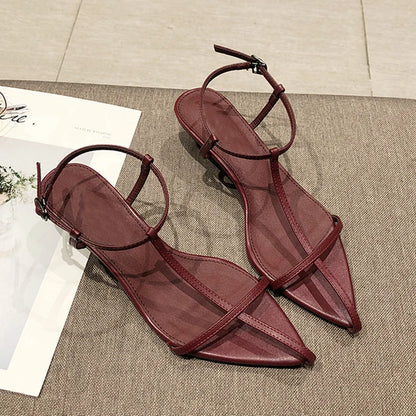 Women's Narrow-Strap Low-Heel Sandals