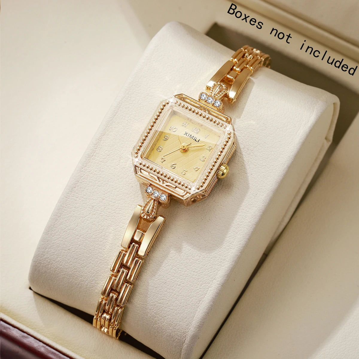 Elegant Square Women Quartz Watch Fashion Rhinestone Bracelet Strap Ladies Wristwatches Reloj Mujer（Without Box）