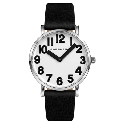 SAPPHERO Women's Casual Quartz Watch PU Leather Strap Alloy Case Pin Clasp Minimalist Wrist Watch 3ATM Waterproof Gift for Women