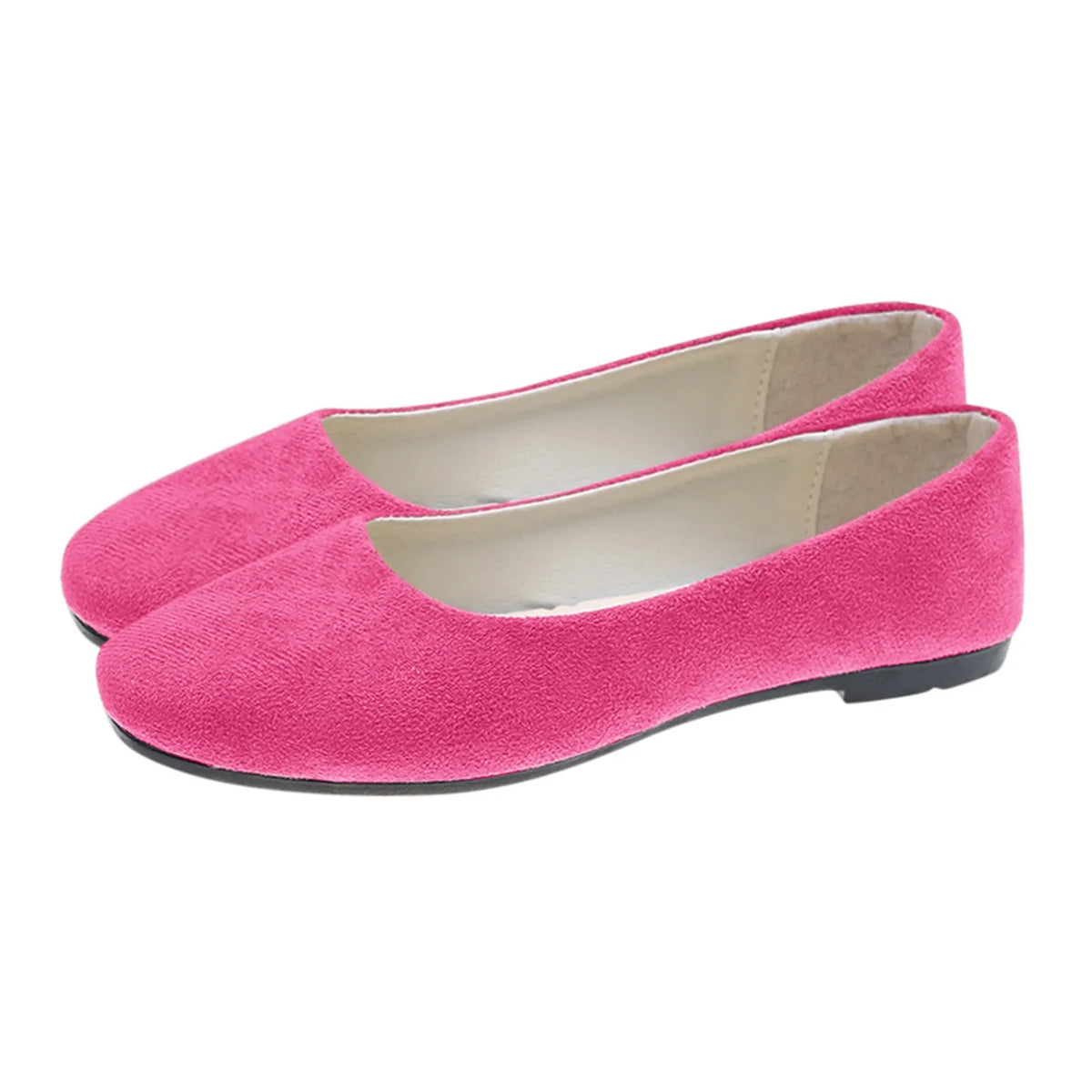 Woman Flats Casual Round Toe Cute Flats Flock Mocasines Ballerina Church Flats Female Suede Elegant Soft Sole Mom Shoes